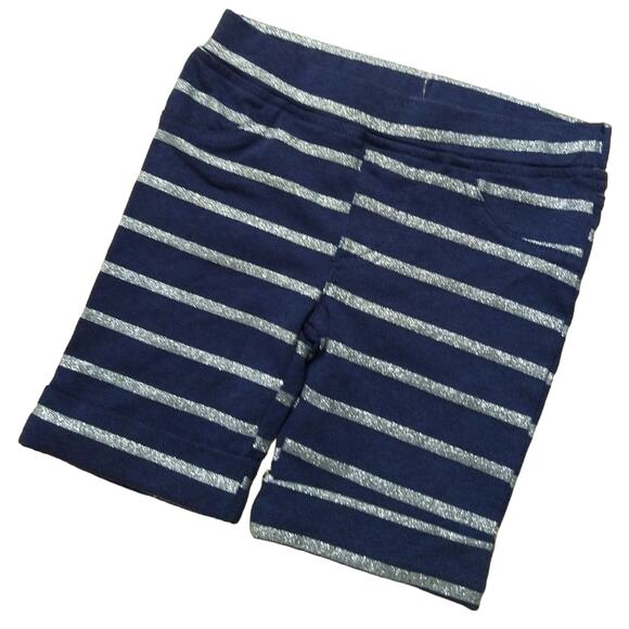 Epic Threads Toddler Girls Pull On Silver Stripe & Navy Blue Bermuda Shorts, 2T - Picture 1 of 5
